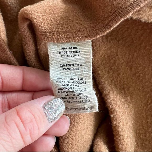 Soft Surroundings Hazelnut Brown Quarter Zip Marlowe Pullover Sweatshirt size 1X - Picture 7 of 8